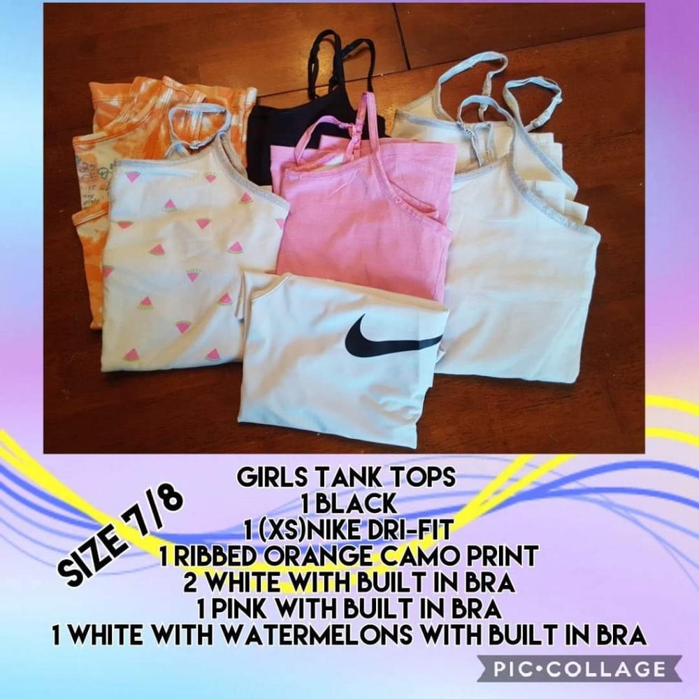 Lot of 7 girls size 7/8 tank tops